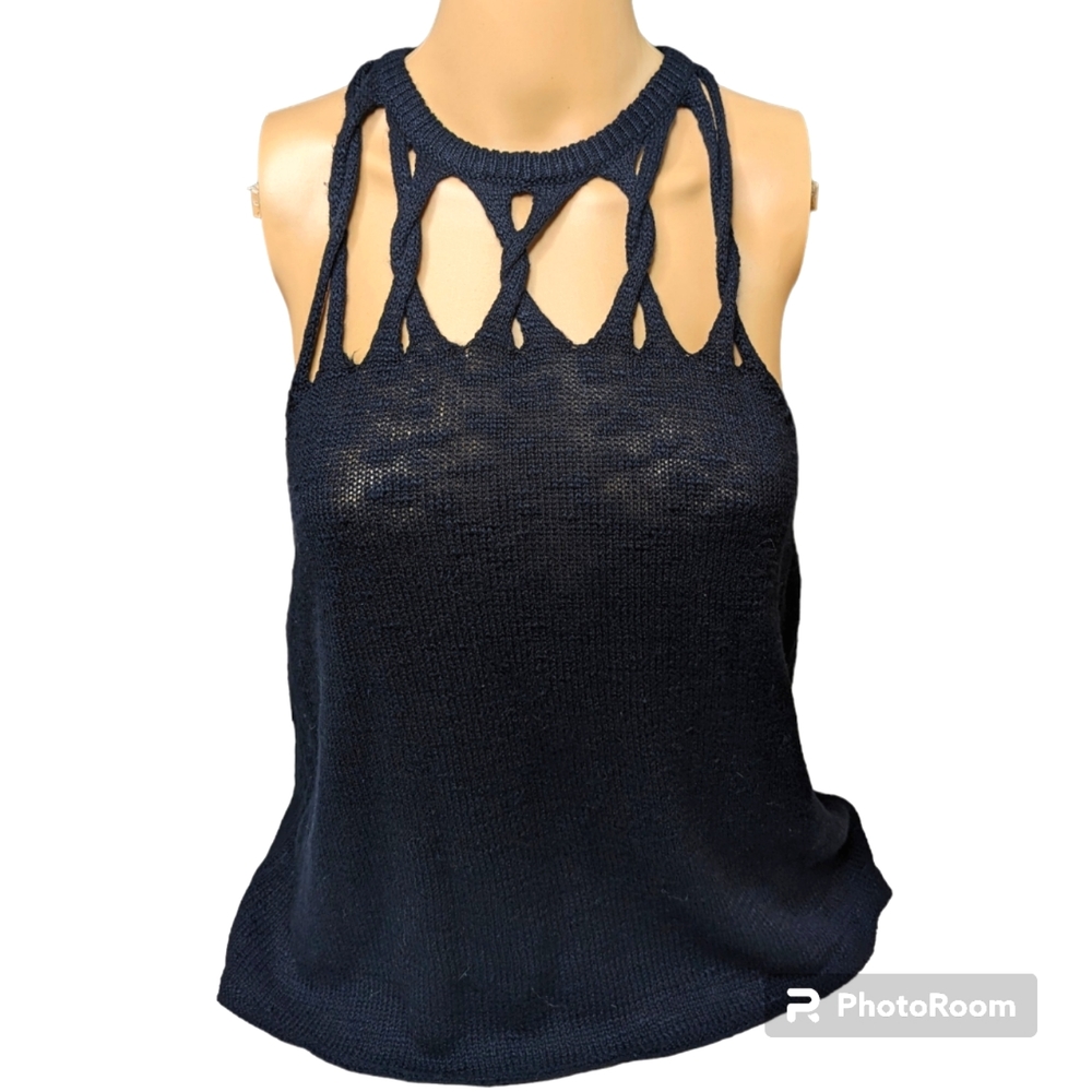 American Eagle Outfitters Top Womens Sz S Black Sleeveless Pullover Shirt